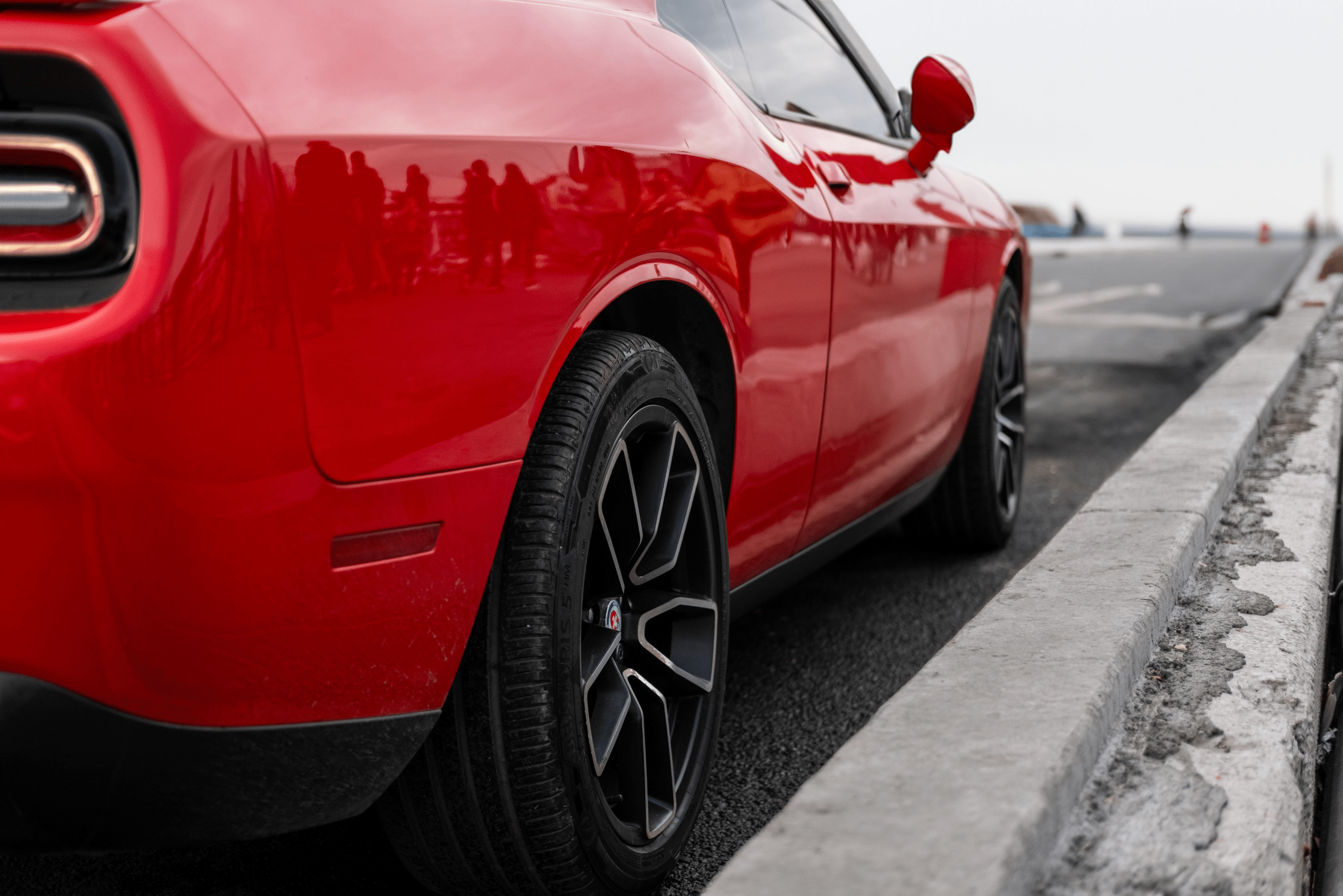 Car near a curb.