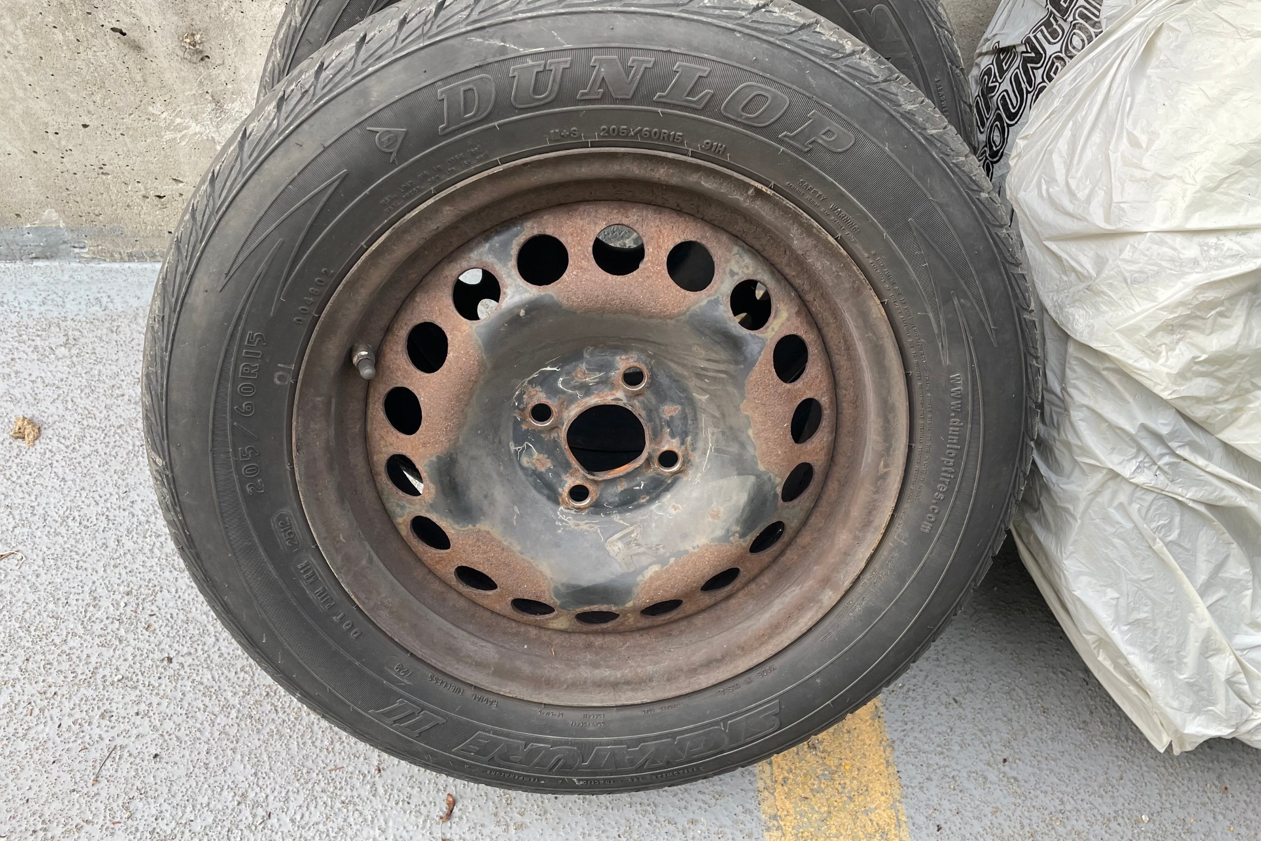 A tire and wheel.