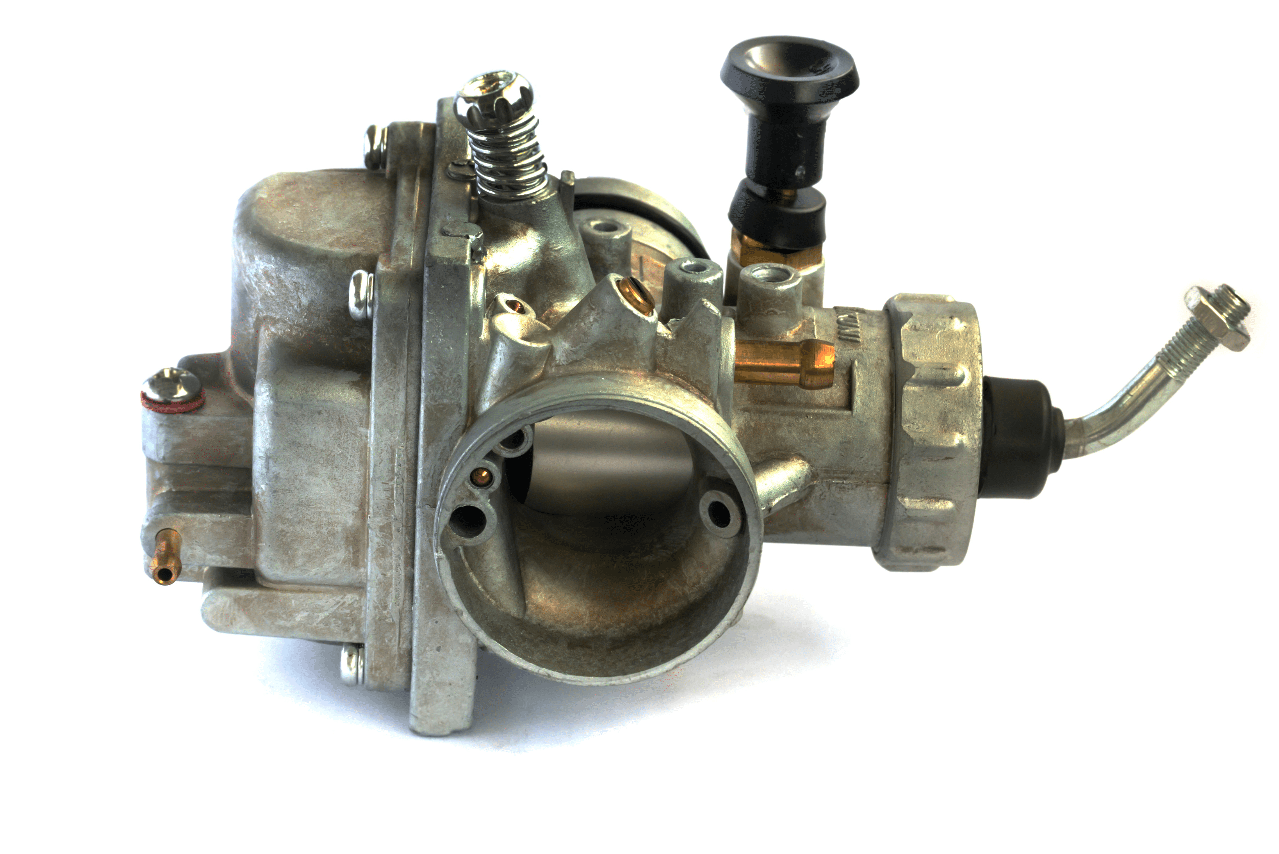 A lawn mower carb on white background.
