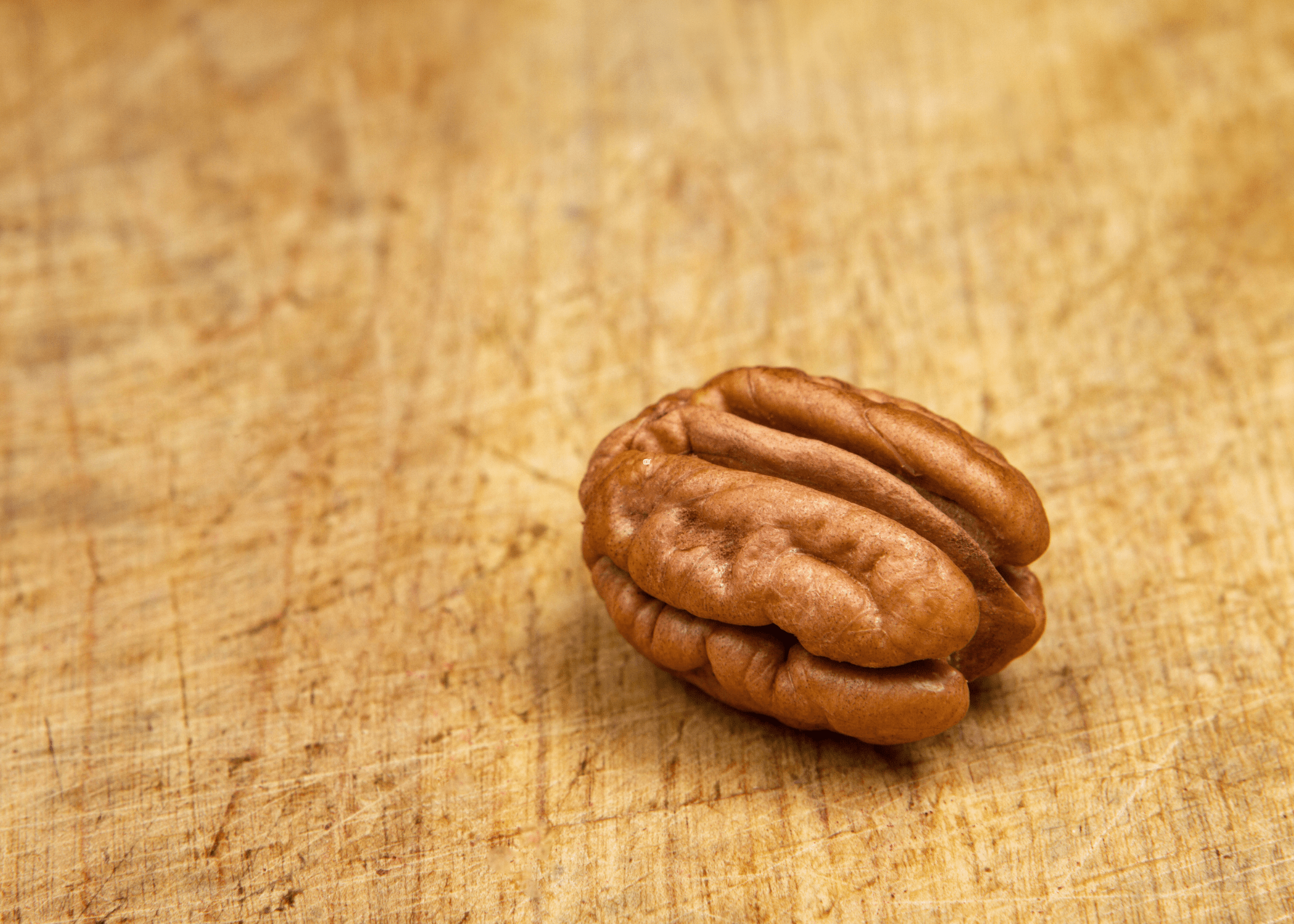 close up of walnut on wood