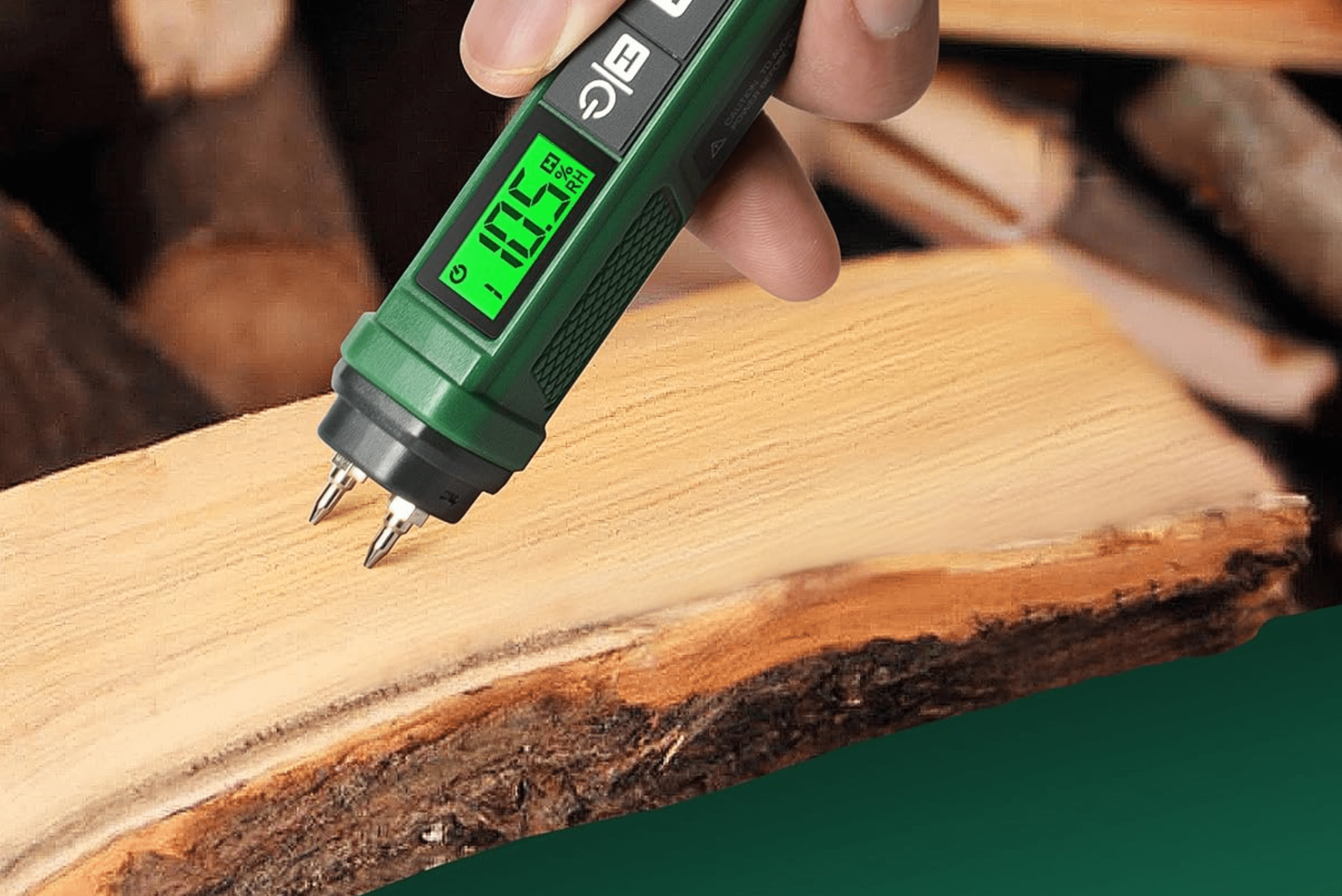 Moisture testing meter device used on wood.