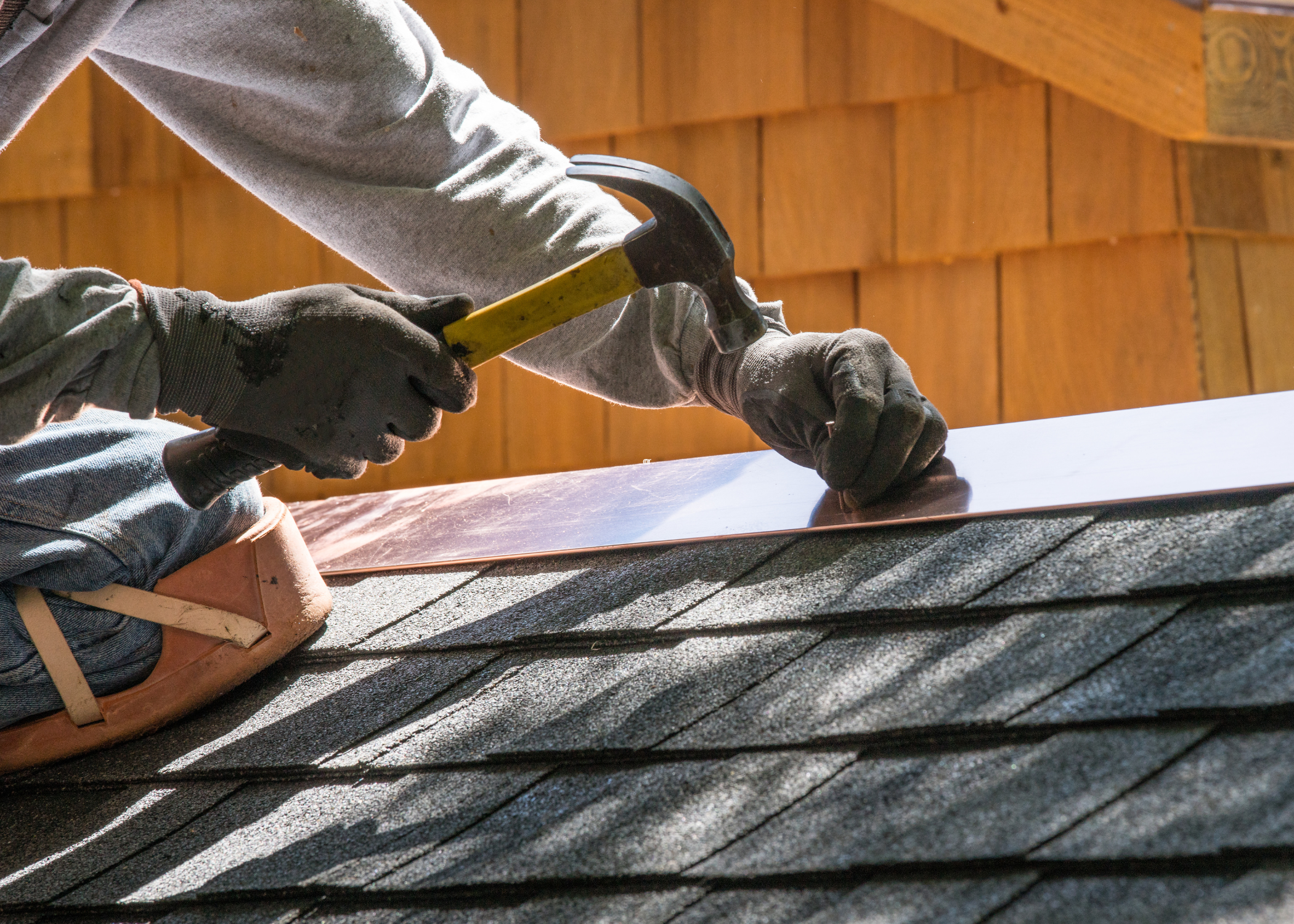 working on a roof