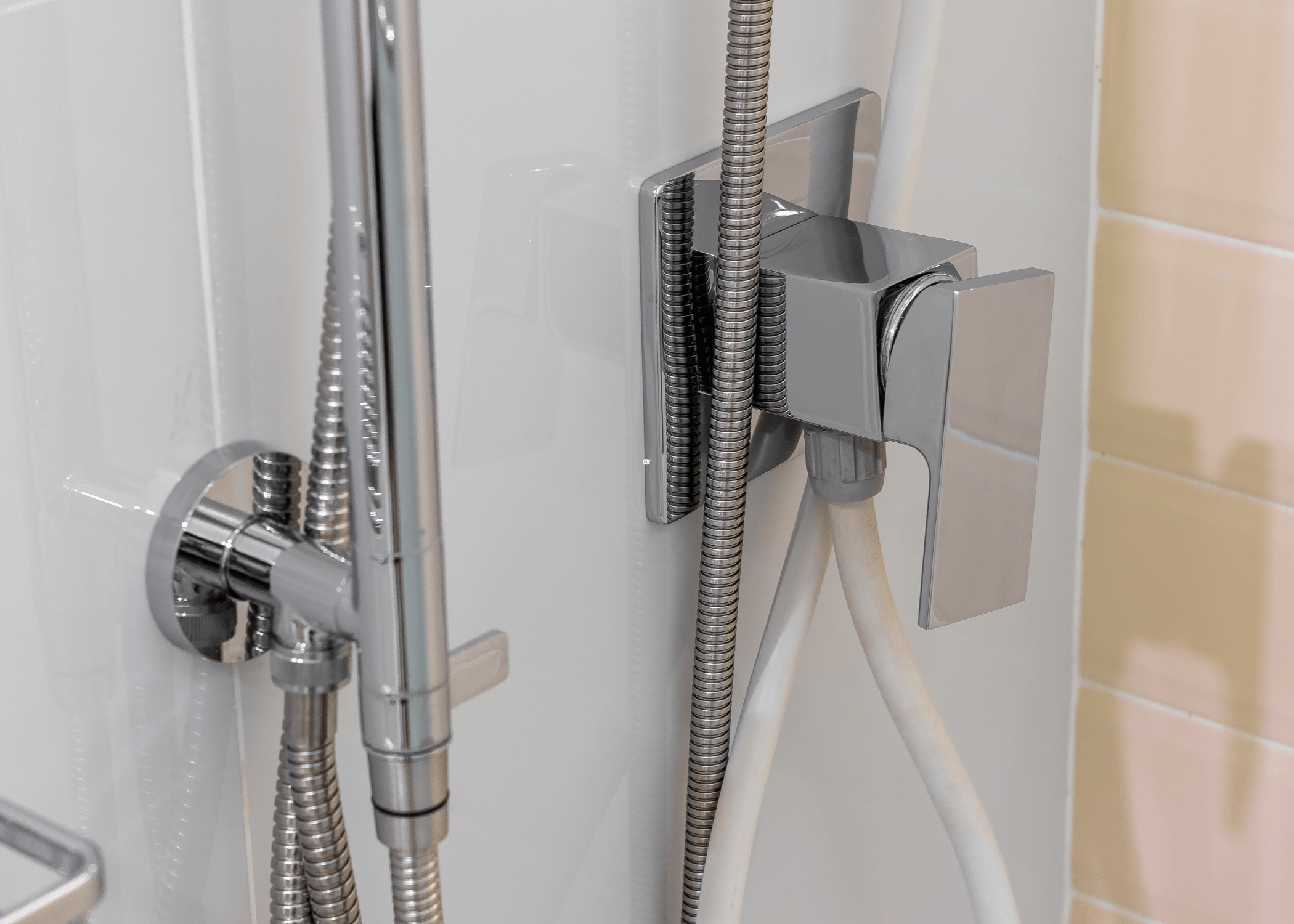 ball faucet square in a shower
