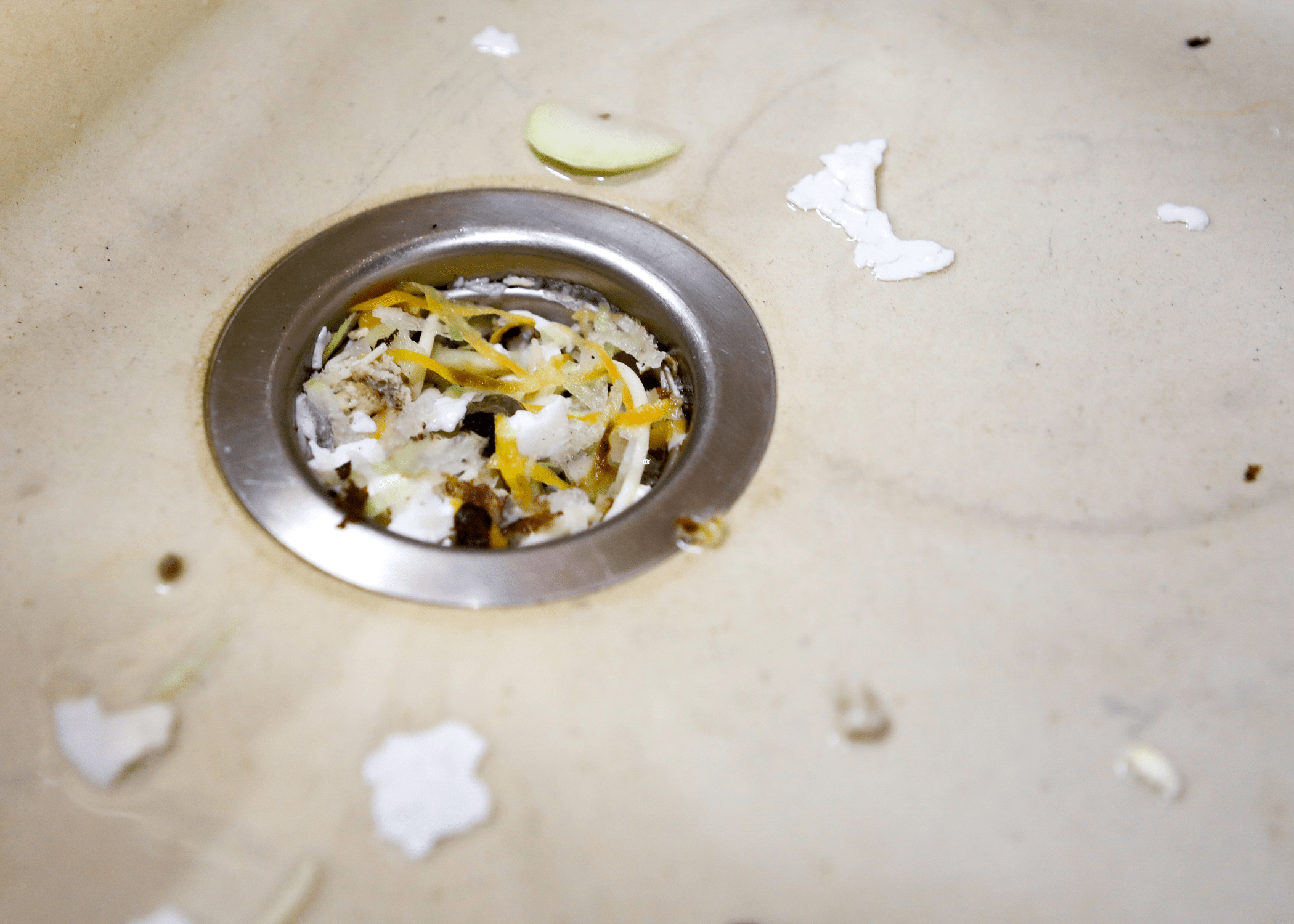 food in drain