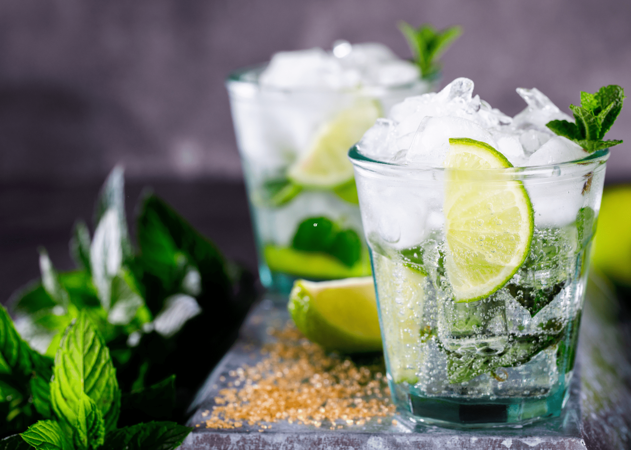 close up of a mojito