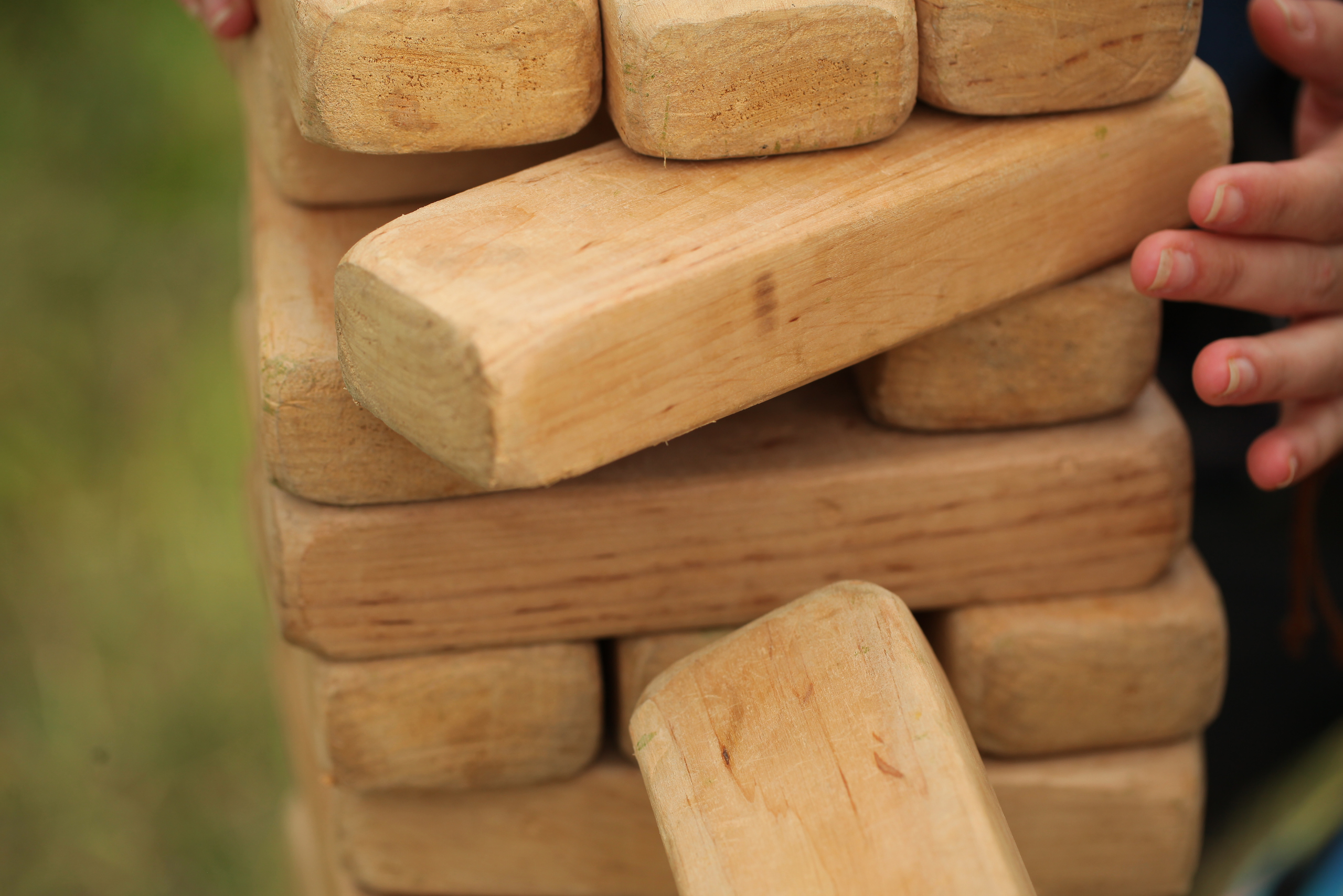 A large scale Jenga game.