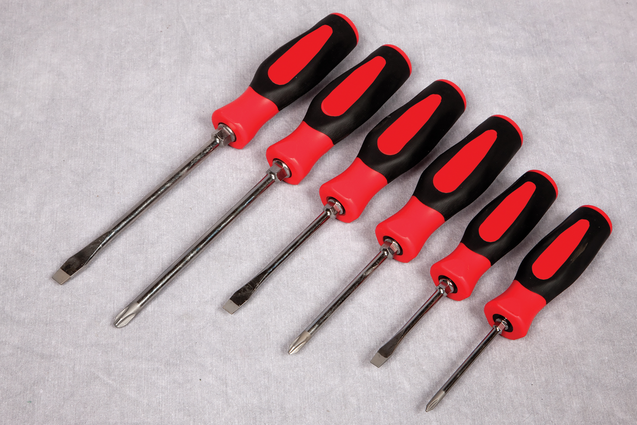 A set of red screw drivers.