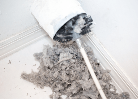cleaning out a dryer vent pipe