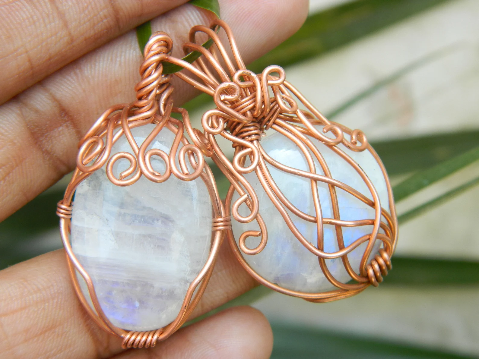 stones wrapped in jewelry wire