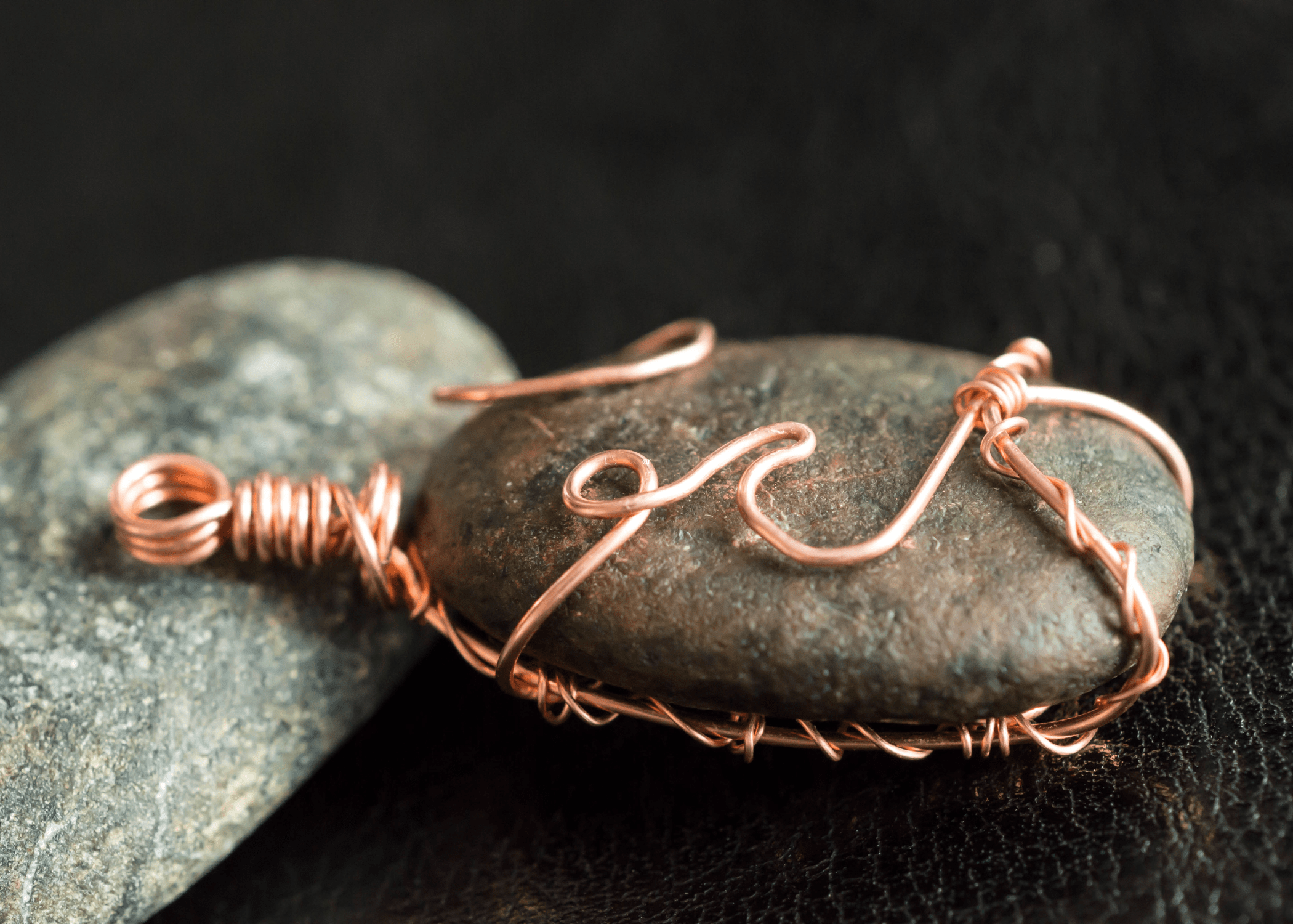 stone wrapped in jewelry wire