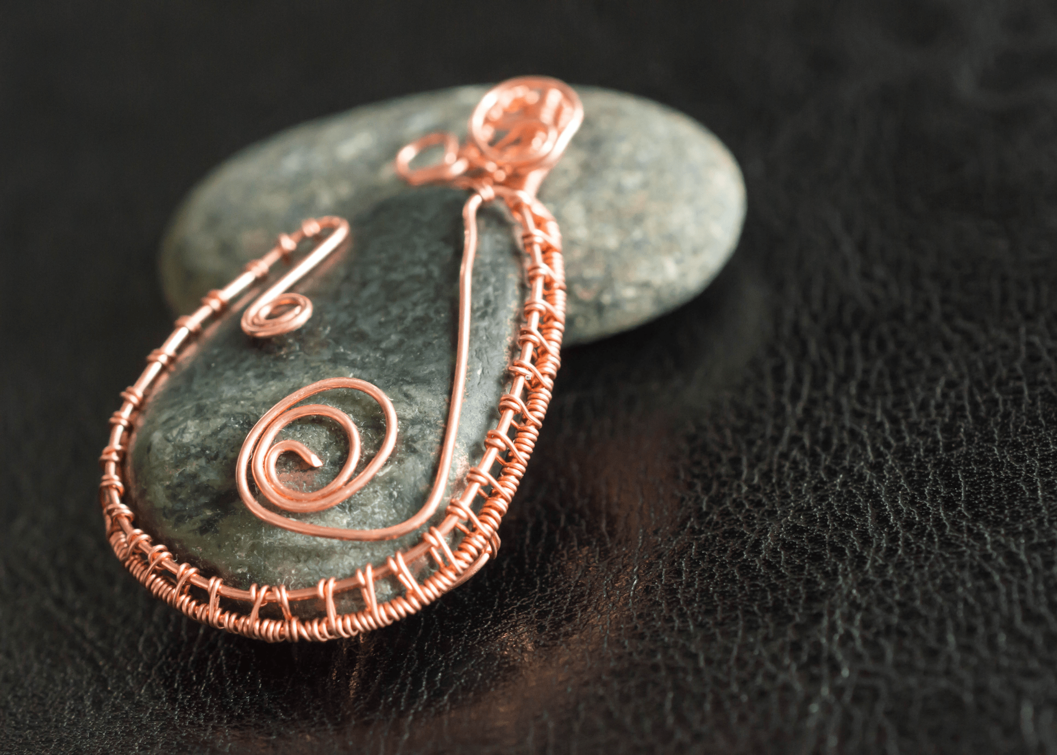 stone wrapped in jewelry wire