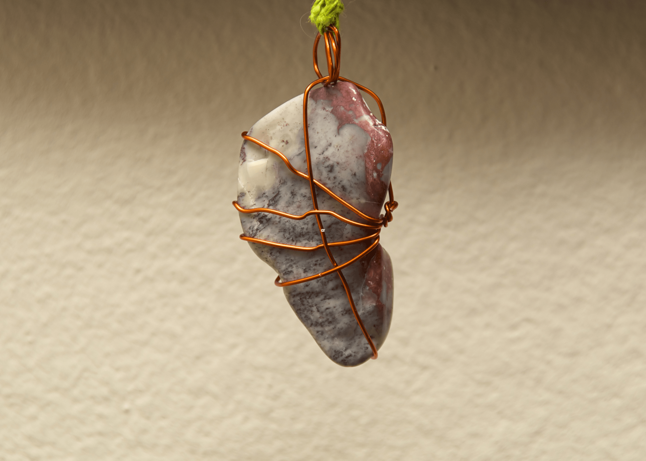 stone wrapped in jewelry wire