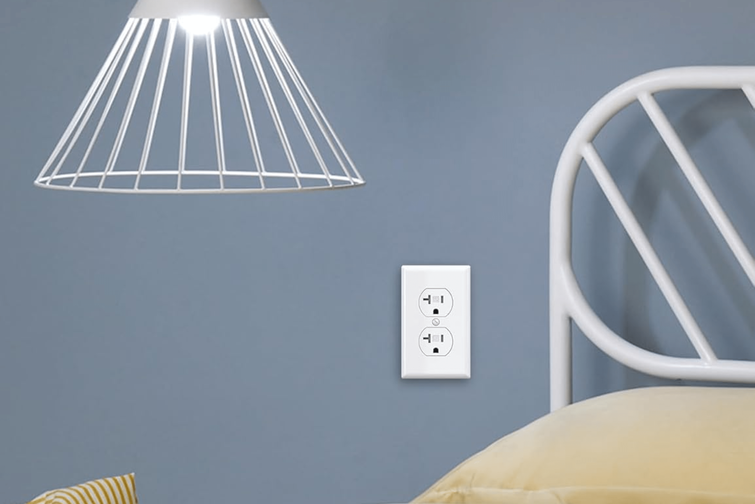 20-amp outlet behind a bed.