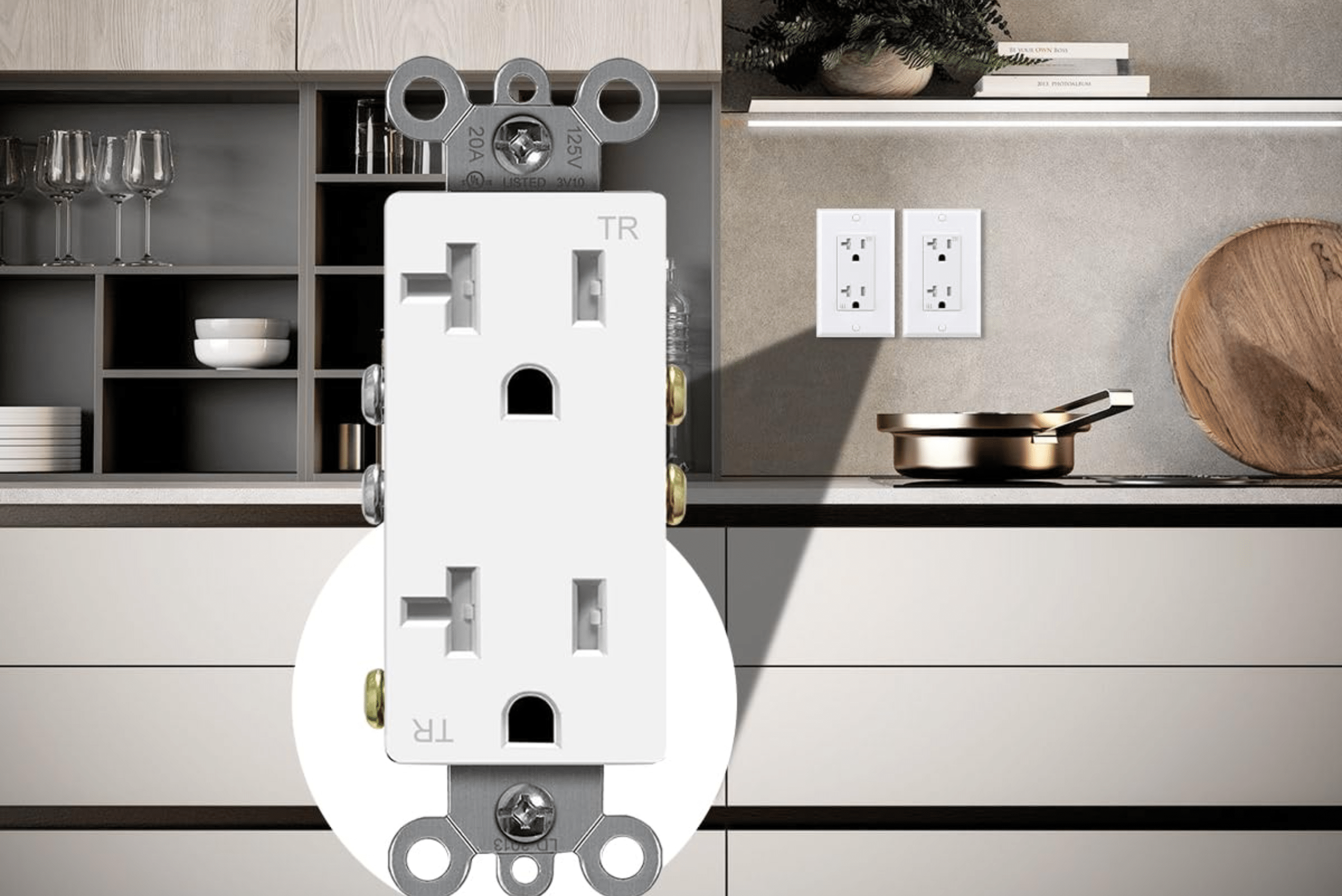 20-amp outlet with zoomed in view.