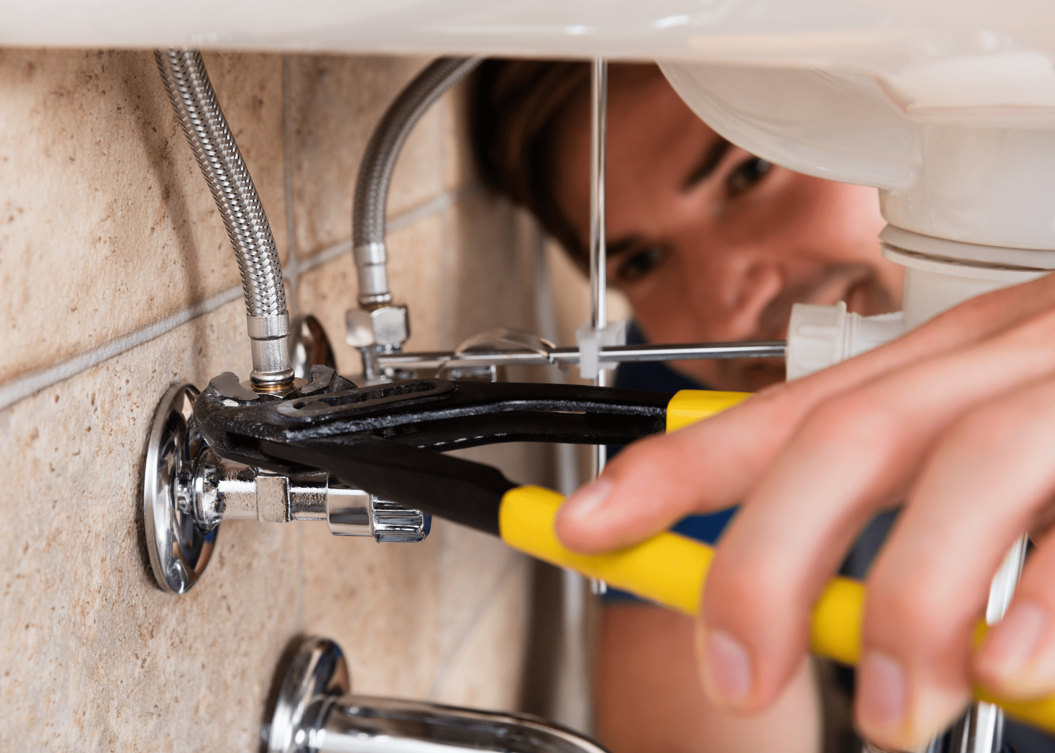 tightening water line on sink