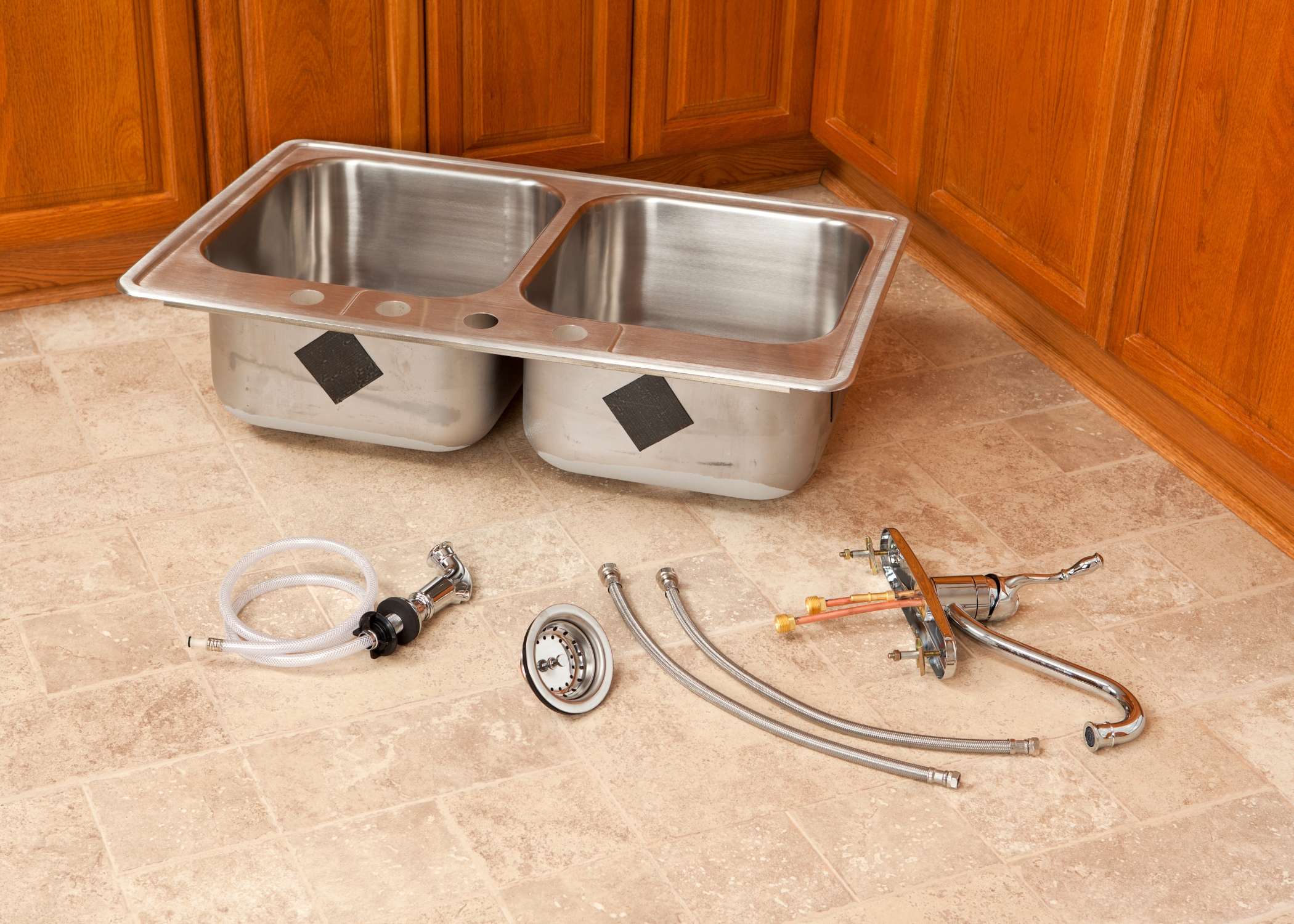 sink and tools on floor