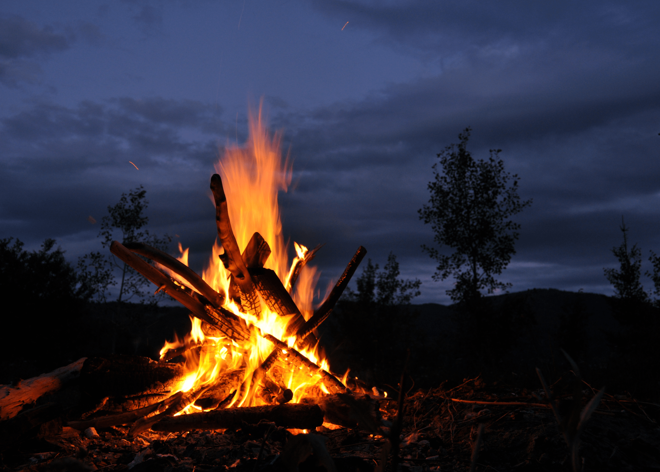 campfire at night