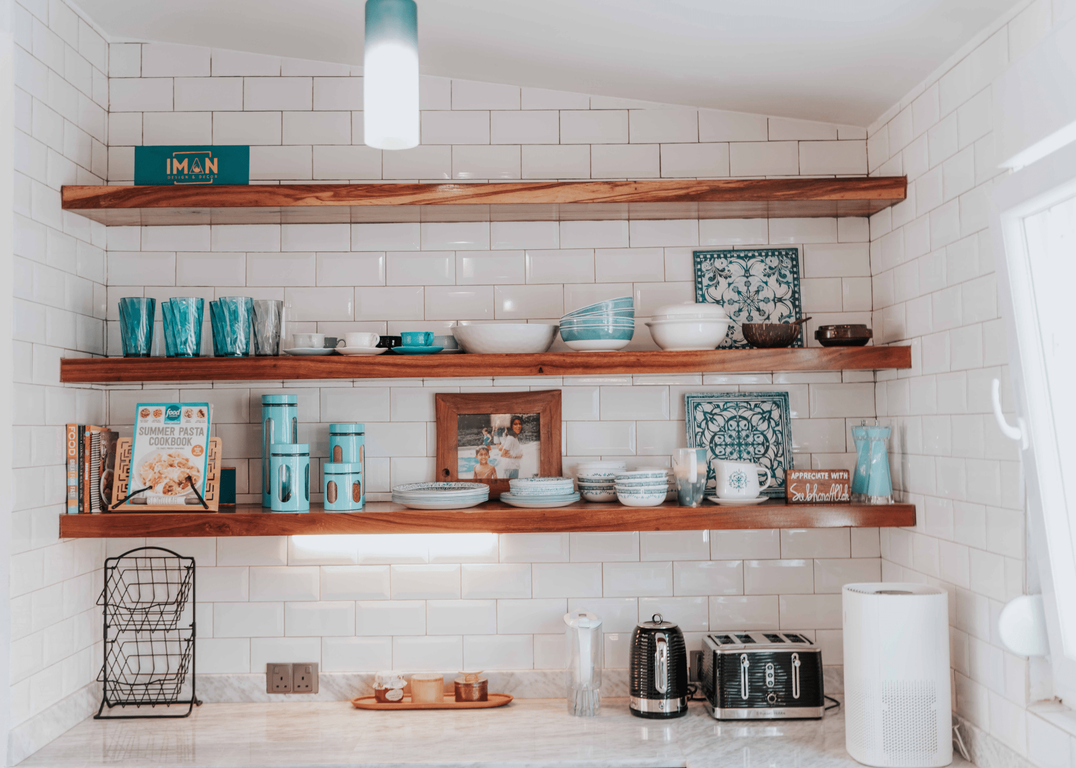 wood floating shelves