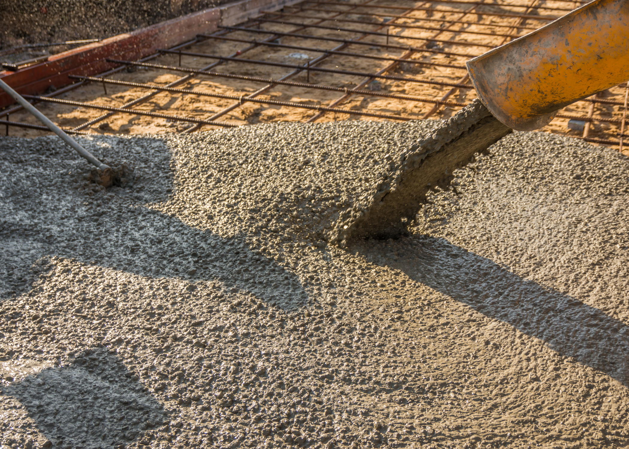 pouring concrete