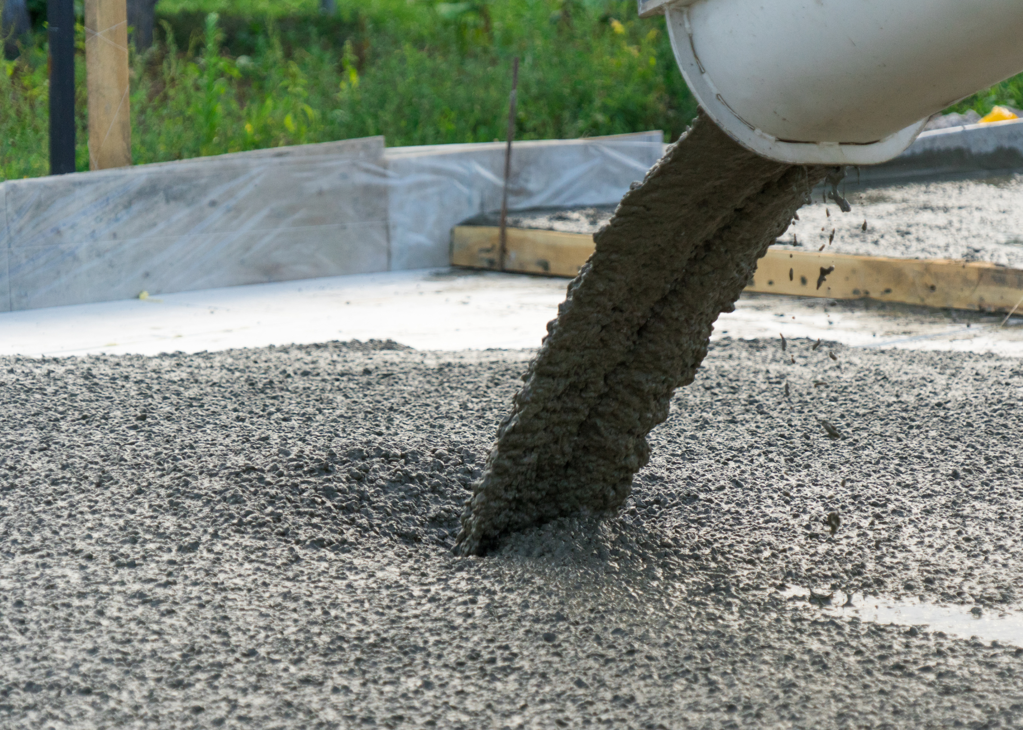 pouring concrete in layers