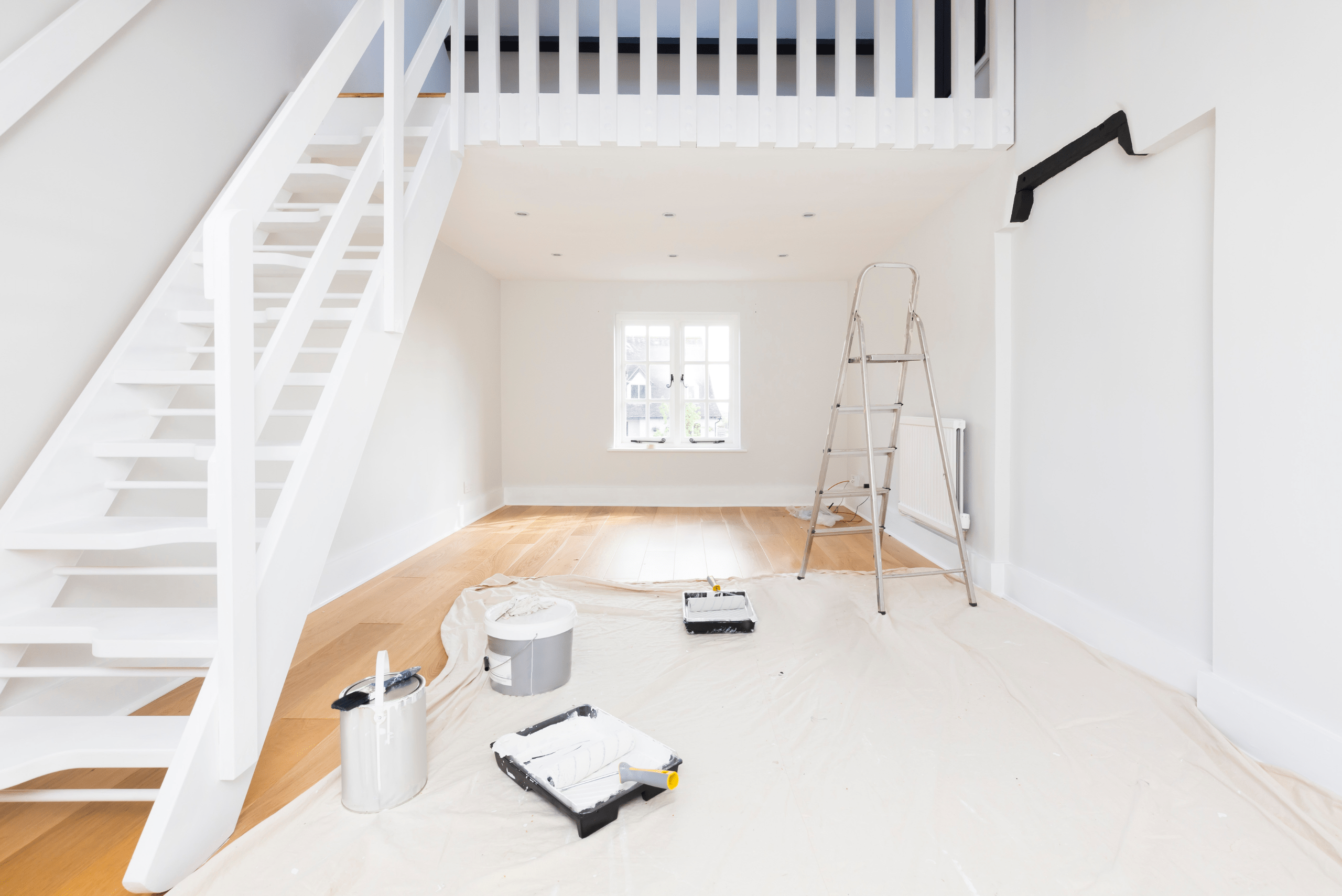 White painted room.