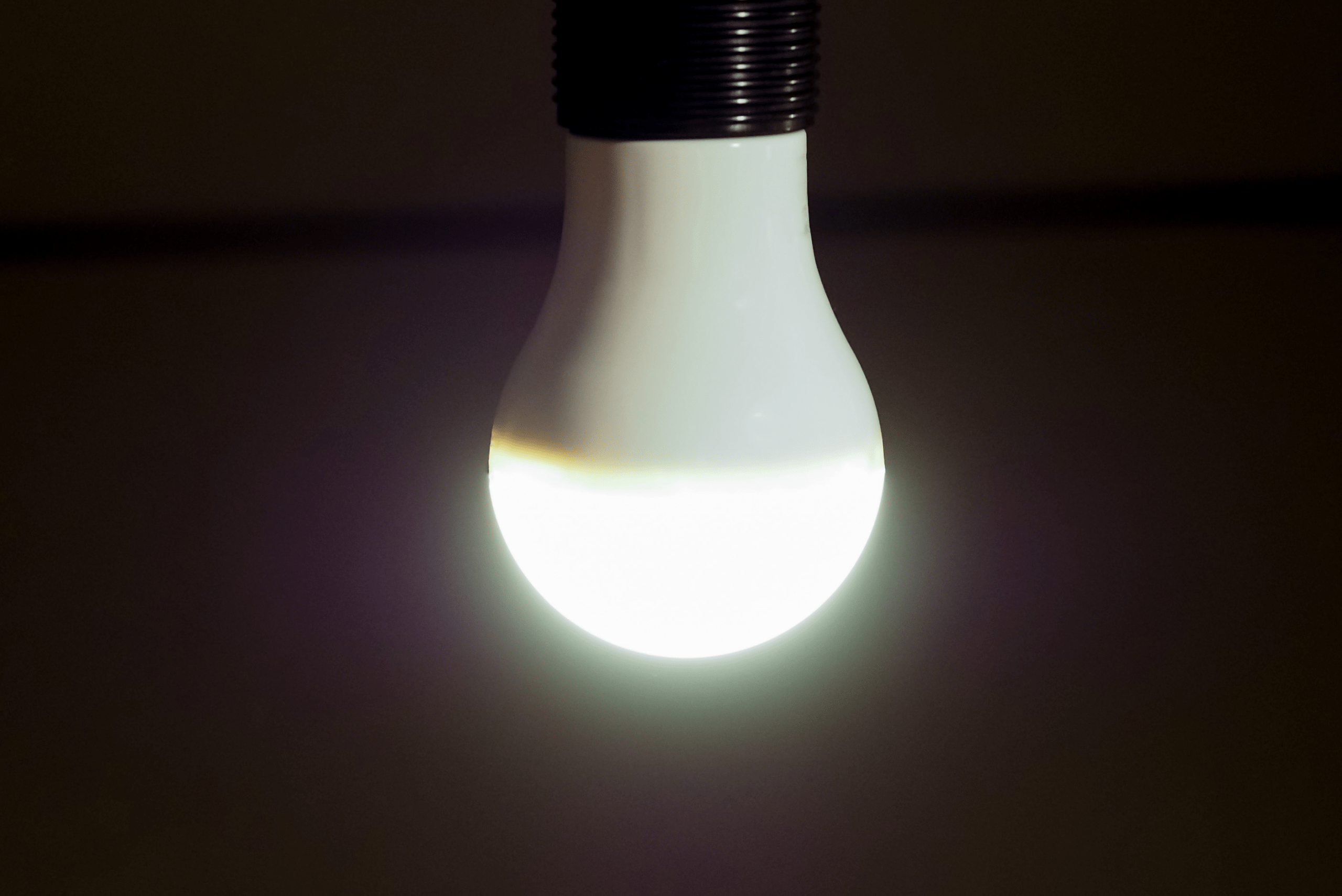 LED bulb that's on.