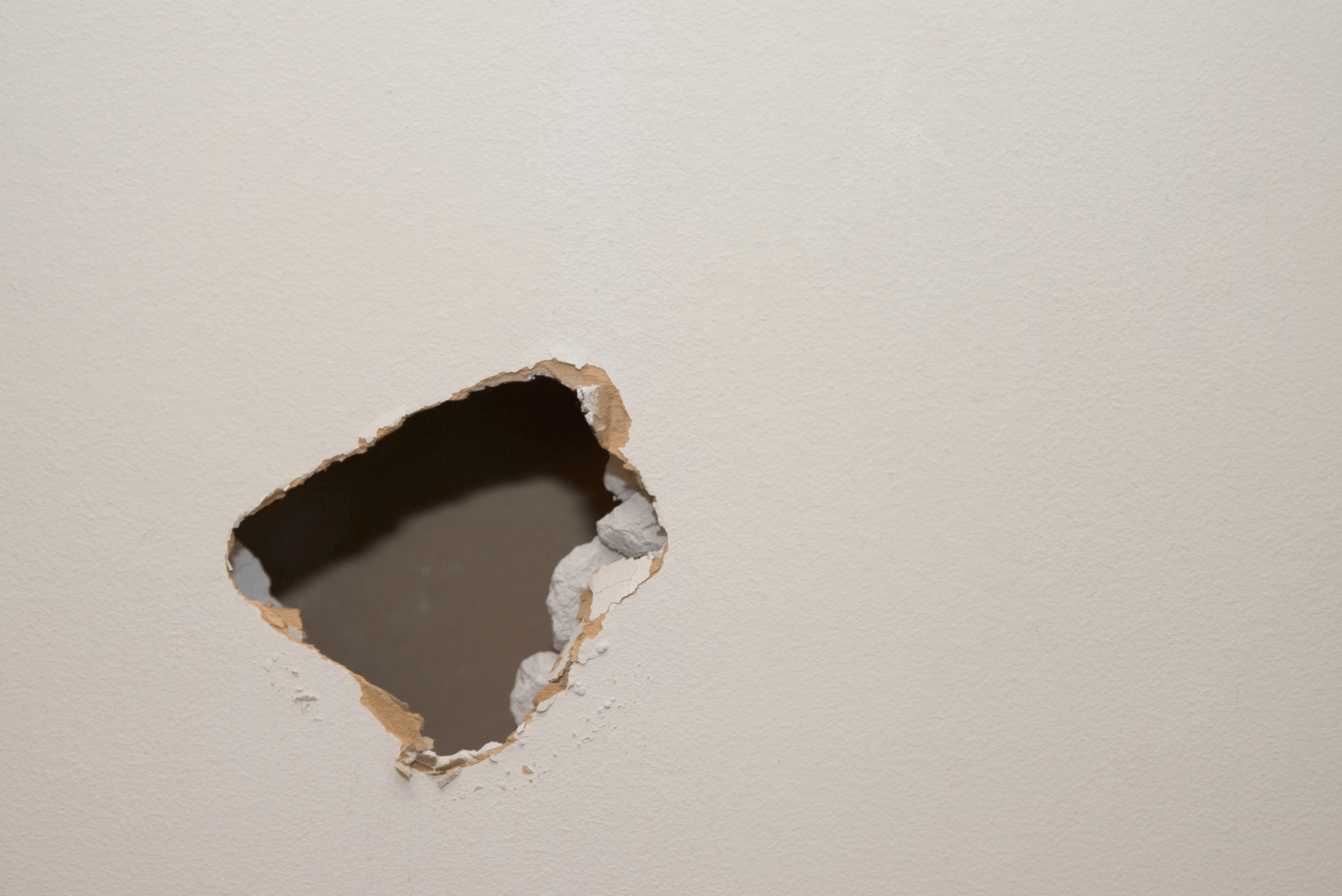 Medium-sized drywall hole.