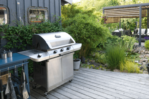 BBQ in a backyard.