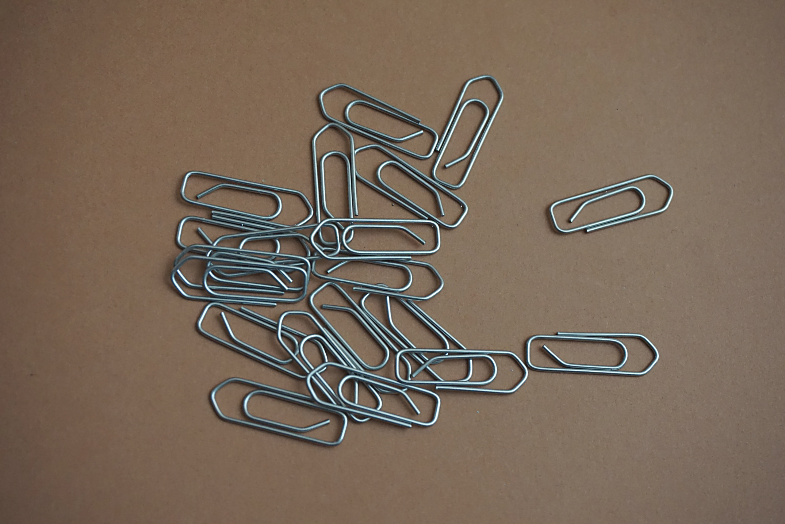 Metal paper clips.