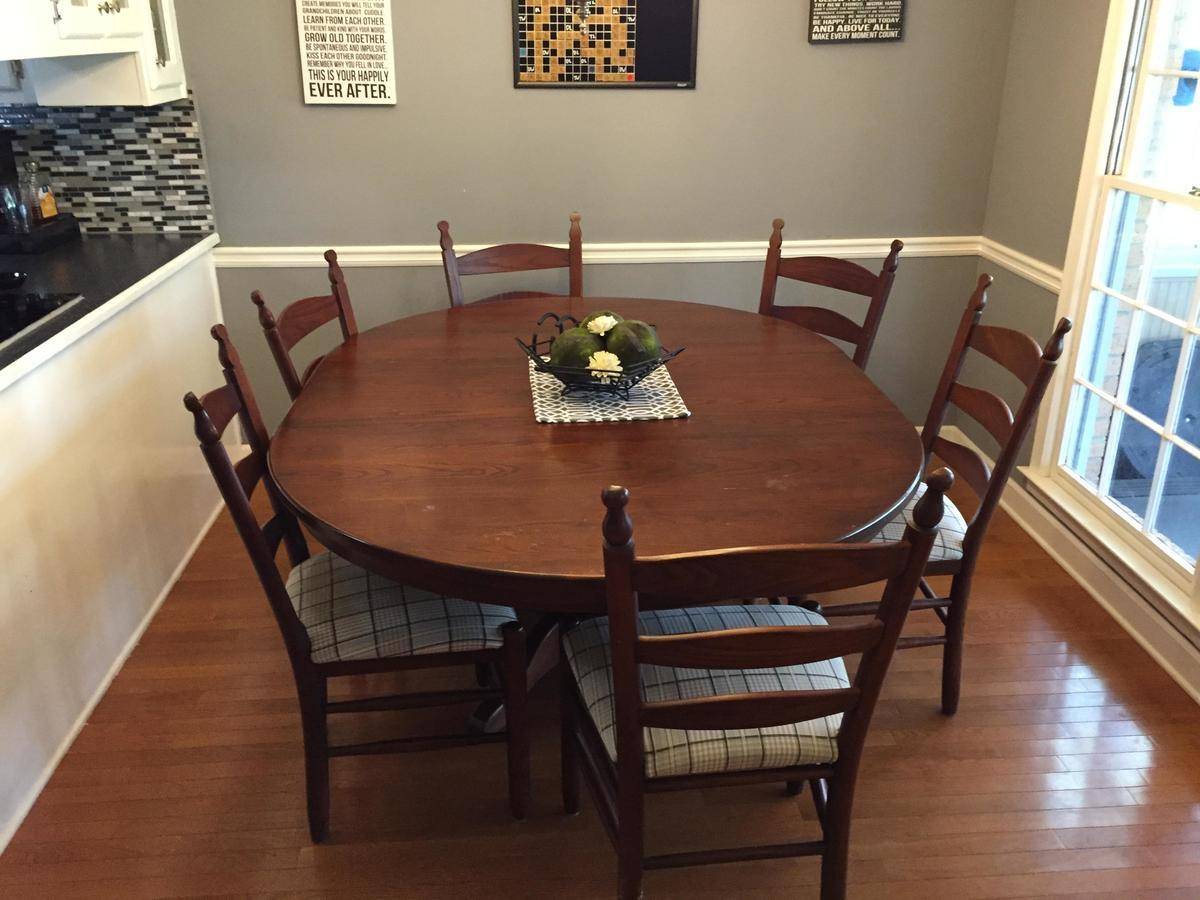 Dining table near the kitchen.