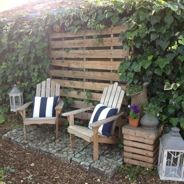 Seats in a garden.