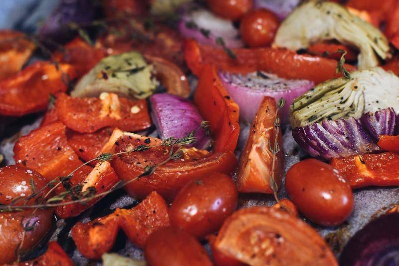 Roasted vegetables.