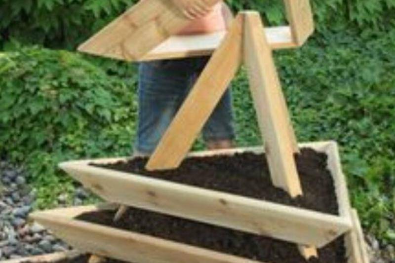 Stacked vertical garden planters.