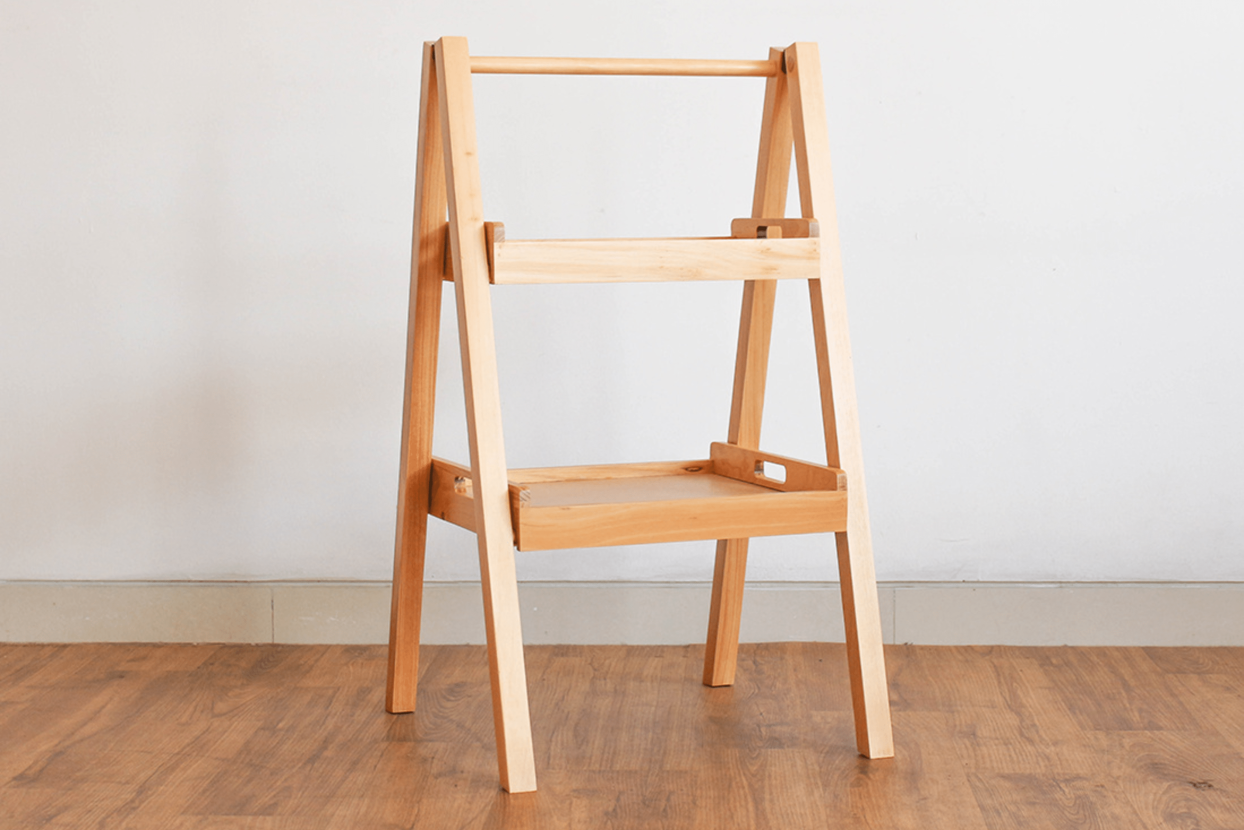 Wooden ladder.