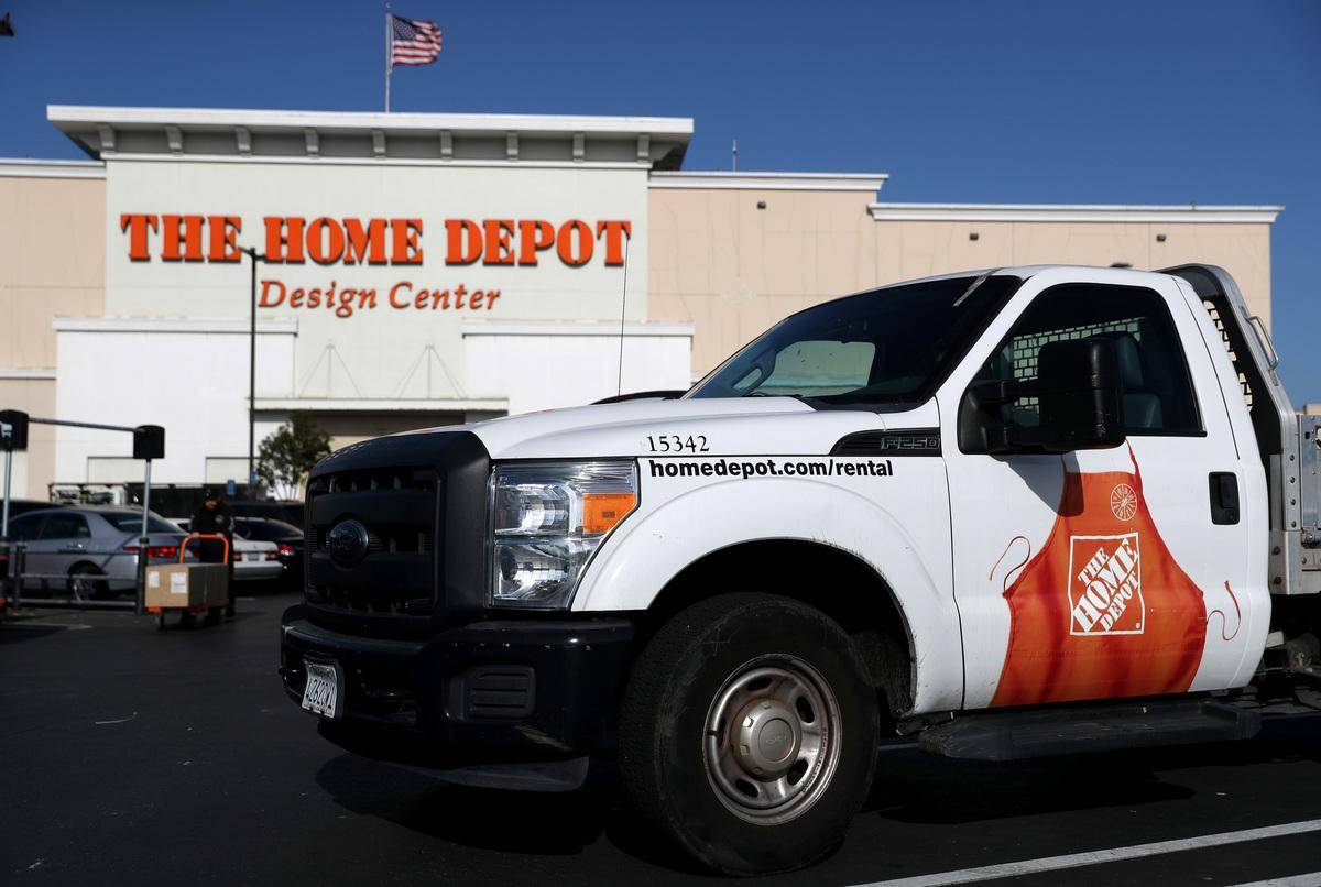 Home Depot pickup truck.