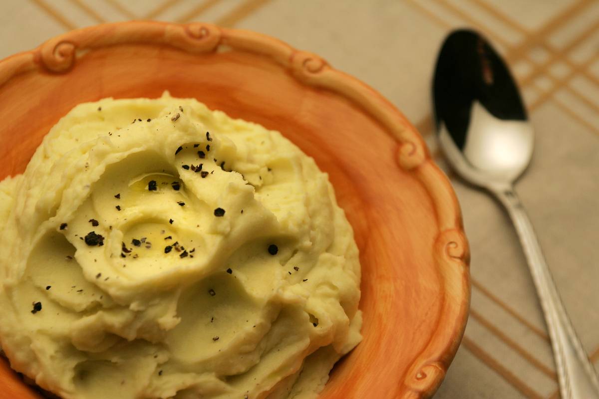 Olive oil mashed potatoes. 