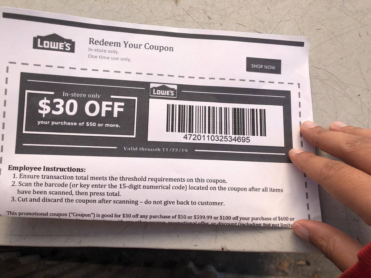 Lowes discount coupons.