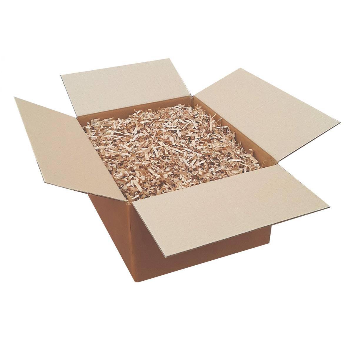 Box with paper shredding inside it.