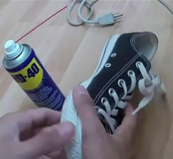 WD-40 and shoes.