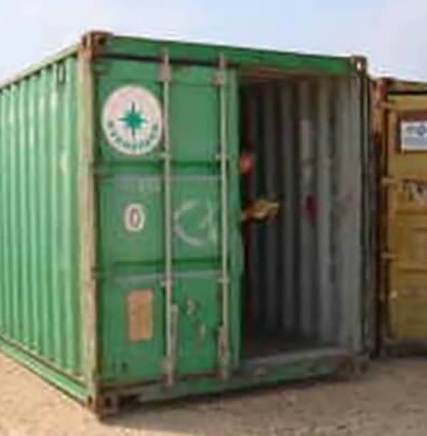 Green container.