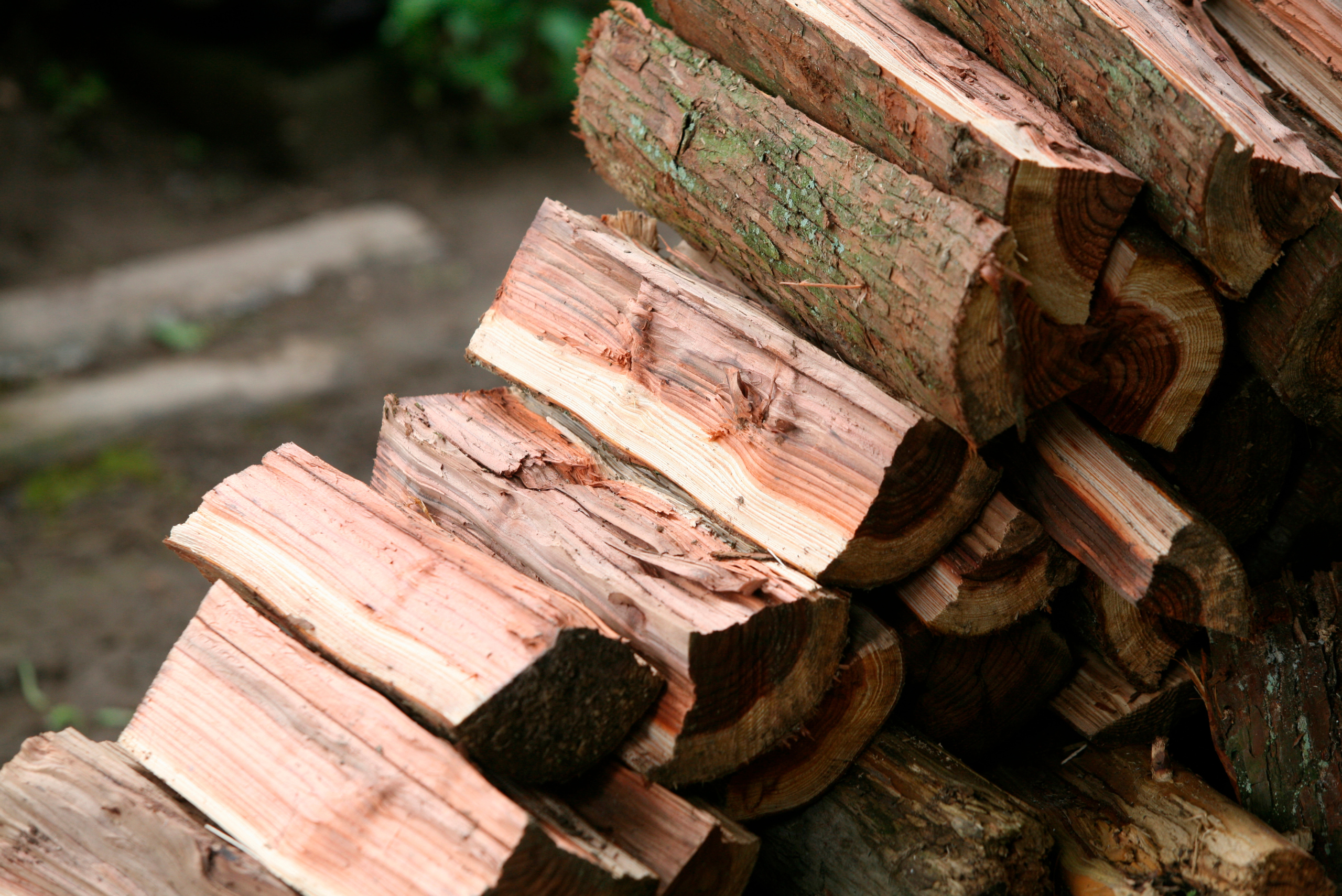 Firewood stacked on top of eachother.