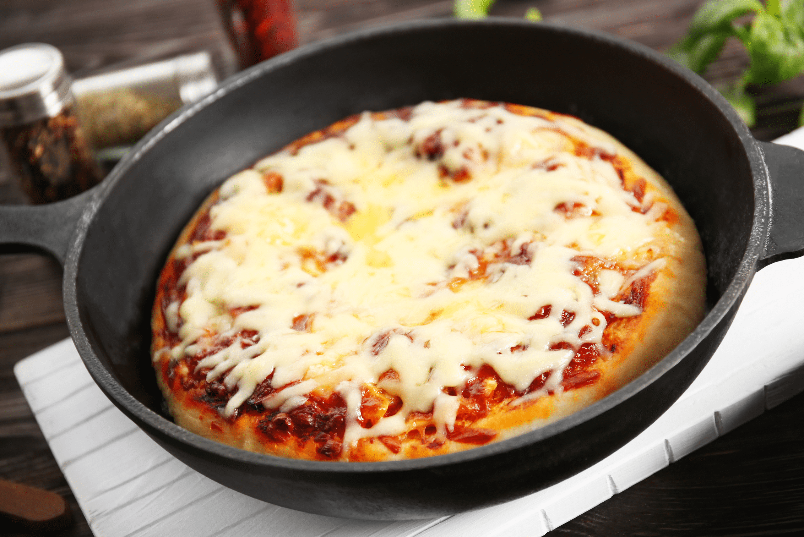 Pizza in a pan.