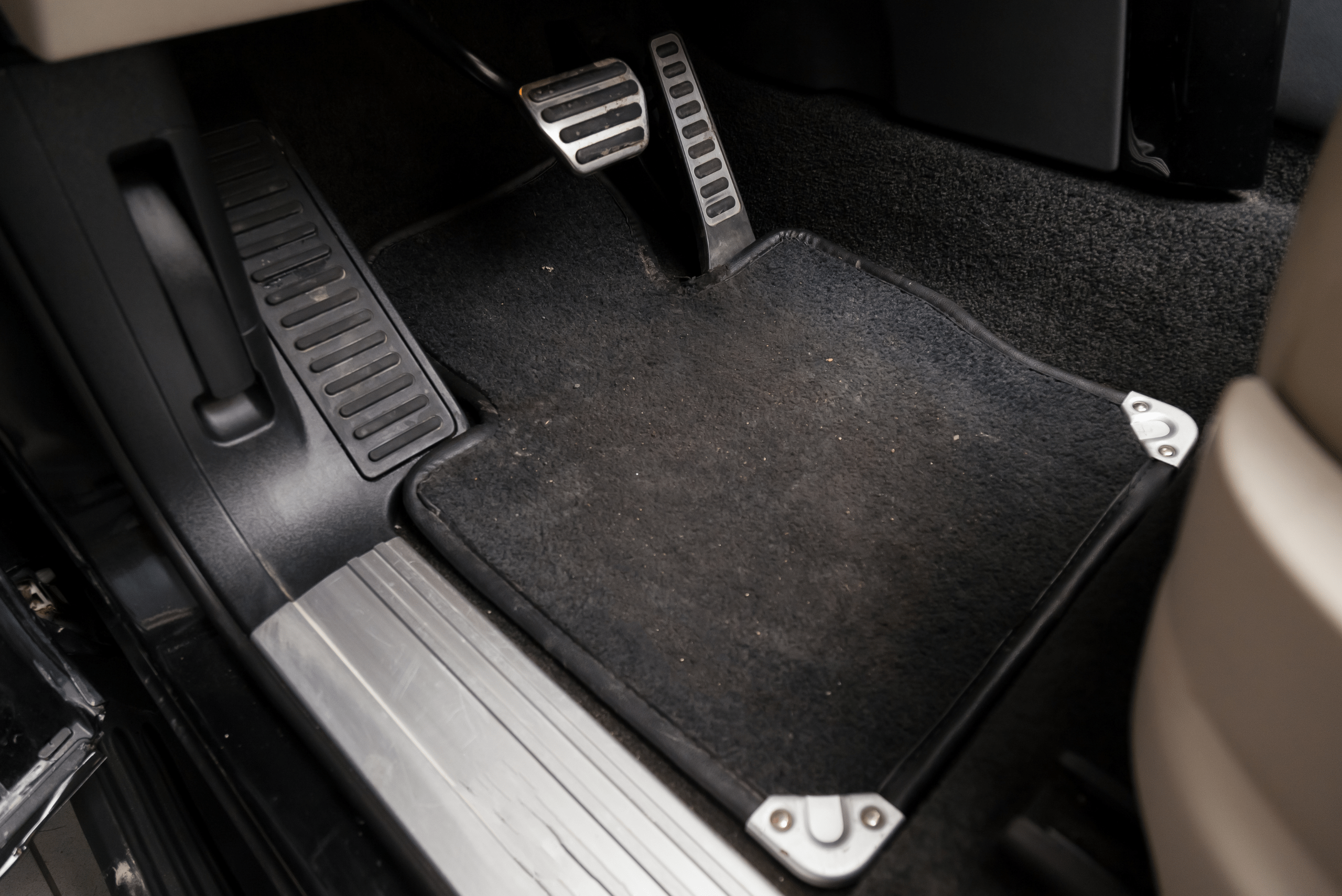 Clean floor mat of a car.