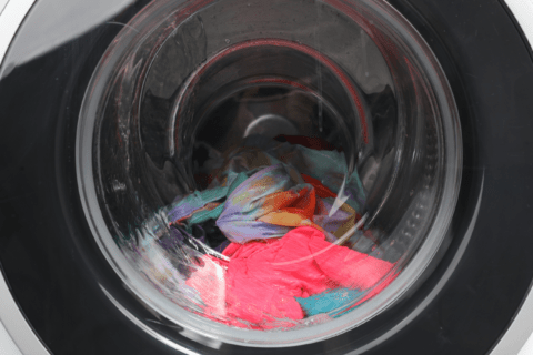 Spin wash cycle of a washer.